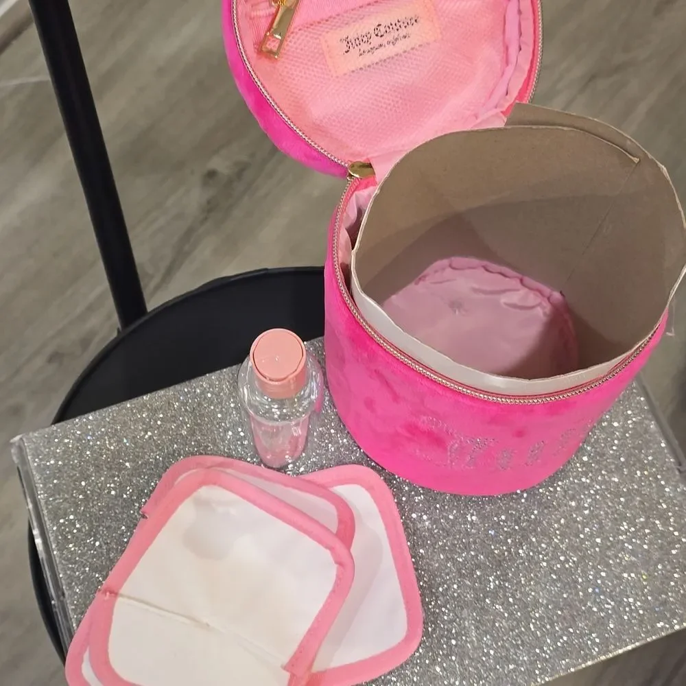 Juicy Couture‎ Rhinestone Logo Velour Cylinder Cosmetic Bag